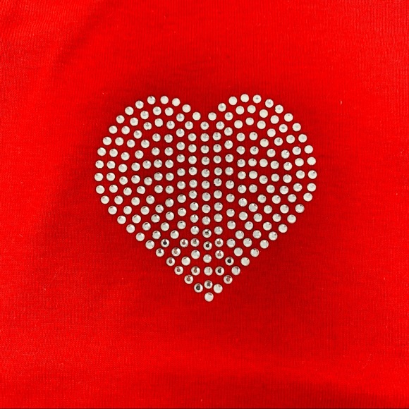 NWOT Embellished American Apparel L/S Baby One Piece Rhinestone Heart - Picture 3 of 6